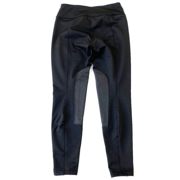 Kerrits Womens Black Fleece Lite Knee Patch Riding Tights Size S Breeches Warm - Picture 3 of 15